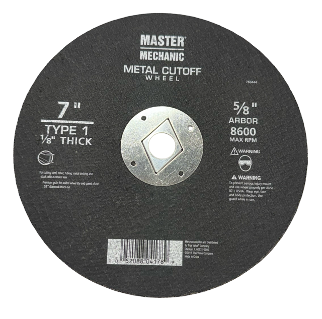 Master Mechanic 7" x 1/8" x 5/8" Metal Cut-Off Wheel Type 1
