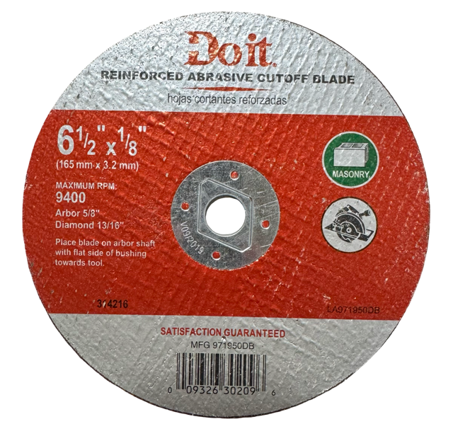 Do It Best 6-1/2" x 1/8" x DM-5/8" Reinforced Abrasive Masonry Cut-Off Blade