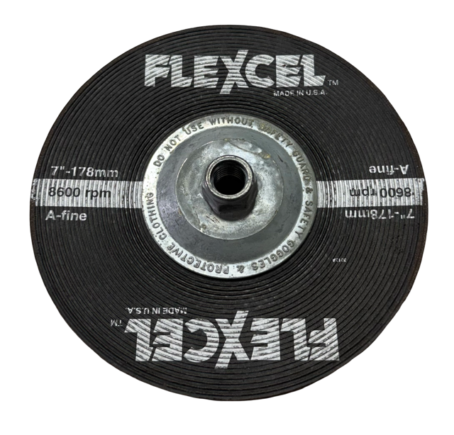 FLEXOVIT FLEXCEL 7" x 1/8" x 5/8-11 Semi-Flex Metal Grind & Finish Wheel T29