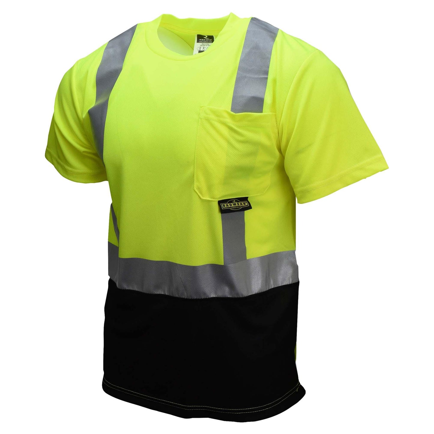 Radians Type R Class 2 Black Bottom Mesh Safety Shirt - Yellow/Lime - Size XL
