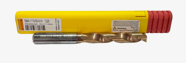 Sandvik 11.1mm Solid Carbide Drill 5xD TiAlN Coated Coolant Thru 140° Point