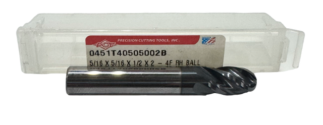 PCT 5/16" Carbide Ball End Mill 4 Flute H5003 Varianta Supral