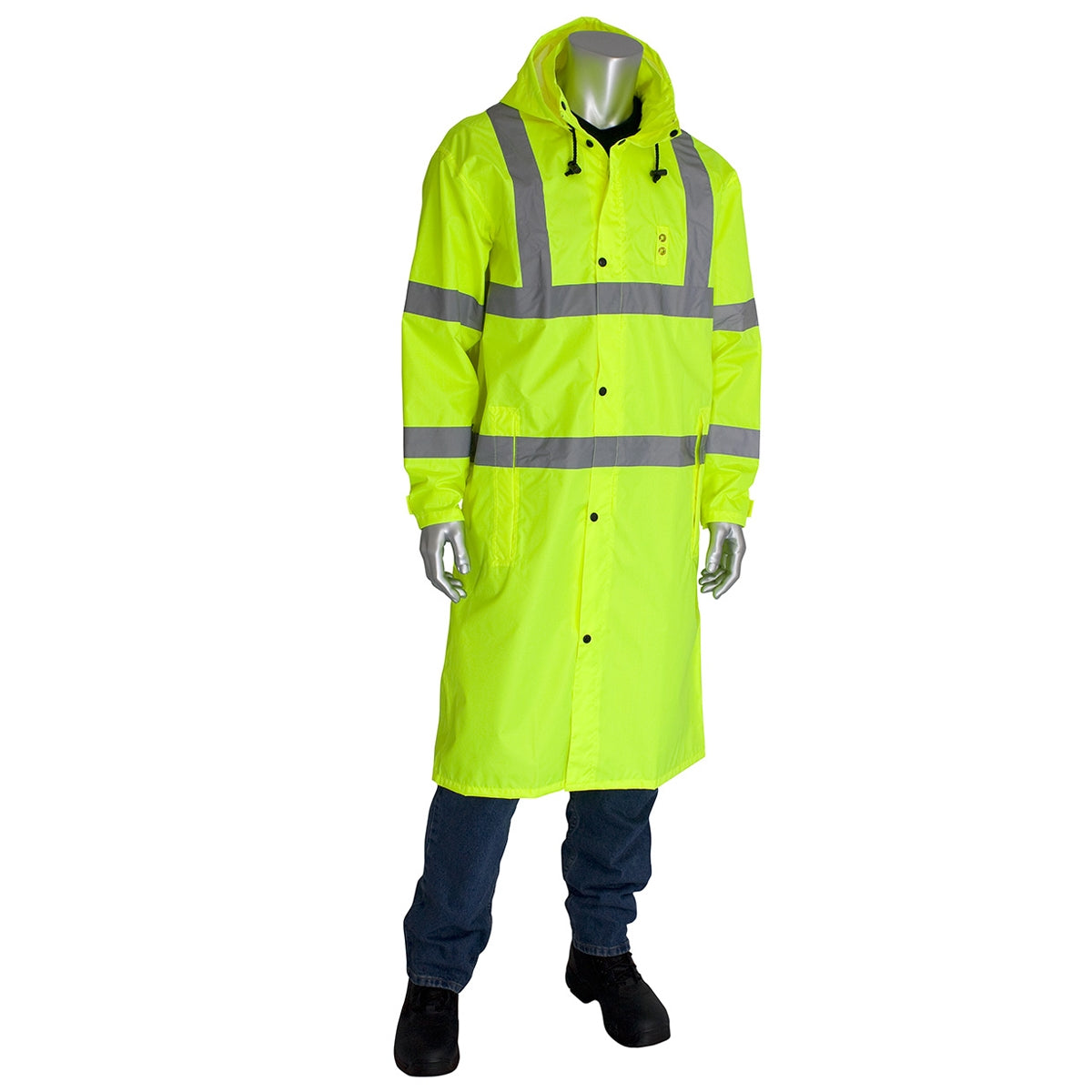 PIP Type R Class 3 Value All Purpose 48" Raincoat - Yellow/Lime - Size XL