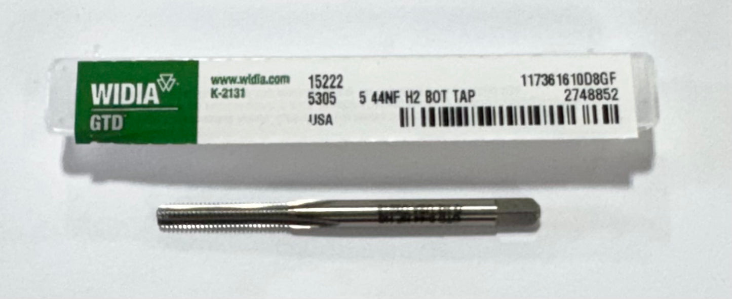 Widia 5-44 NF HSS Straight Flute Bottoming Tap 3 Flute H2 USA Made