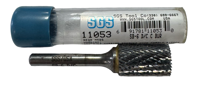 SGS 5/8" Carbide Burr SB-6 Cylinder with End Cut USA Made