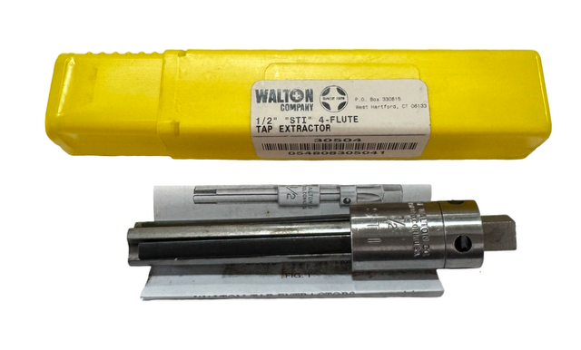 Walton 1/2" STI 4 Flute Tap Extractor USA Made 30504