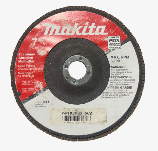 Makita 7" x 7/8" Flap Disc Zirconium 60 Grit Multi-Disc USA Made