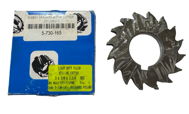 Dolfa 3" x 3/8" x 1-1/4" HSS Milling Cutter - Straight Teeth