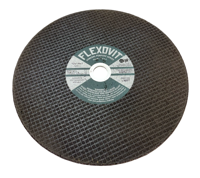 Flexovit 12" x 1/8" x 1" Heavy Duty Masonry Cut-Off Wheel for High Speed Saws