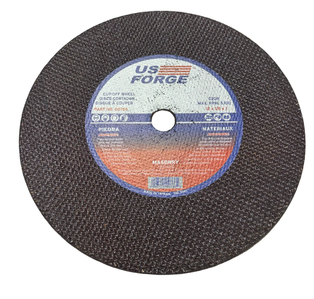 US Forge 12" x 1/8" x 1" Masonry Cut-Off Wheel C20R