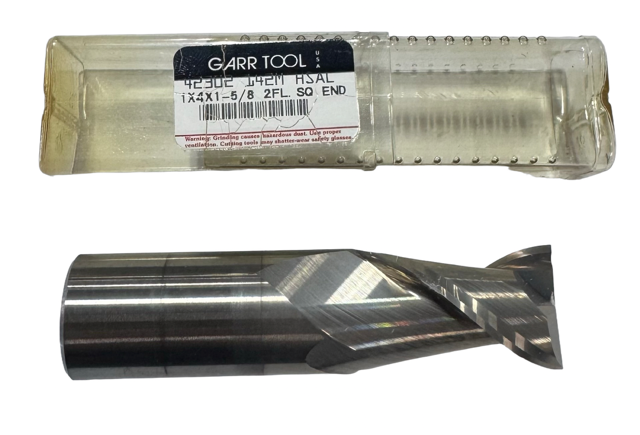 Garr 1" x 1" x 1-5/8" x 4" Carbide End Mill 2 Flute Alumastar Coated USA Made