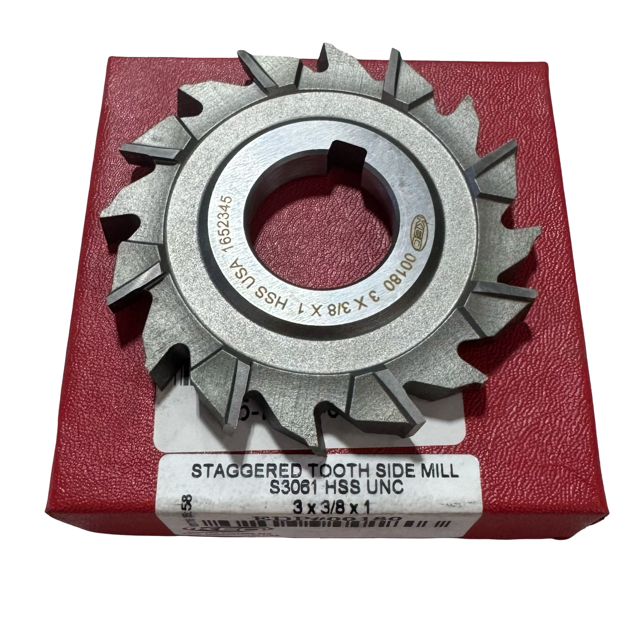 Keo 3" x 3/8" x 1" HSS Side Milling Cutter - Staggered Tooth - USA Made