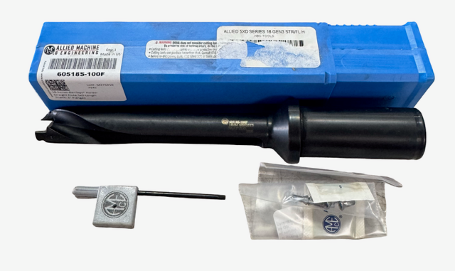 Allied Machine 18 Series Gen3sys Indexable Spade Drill Holder 5xD 1" Flanged Shank USA