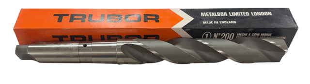 Trubor 1-11/32" HSS Taper Shank Oil Hole Drill 4MT, 13-3/8" OAL, Made in England