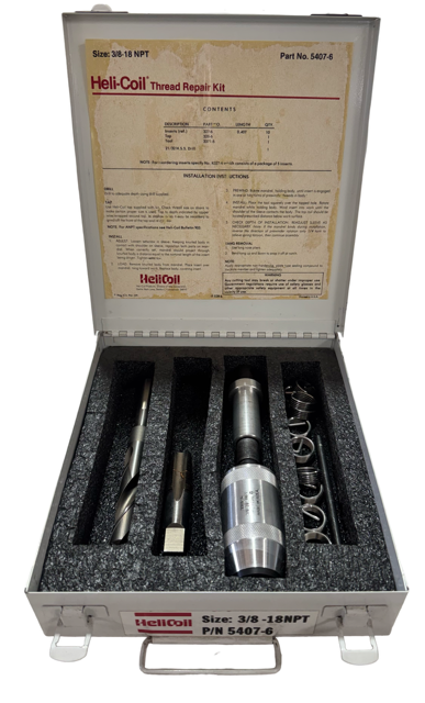 Helicoil 3/8"-18 NPT Master Thread Repair Kit USA Made 5407-6