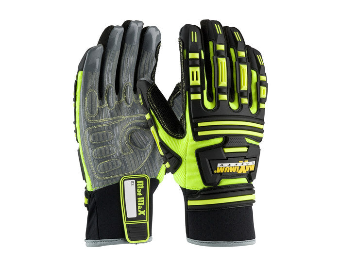 PIP Maximum Safety Impact Protection Gloves Hi-Vis Synthetic Leather Work Gloves Size XXL