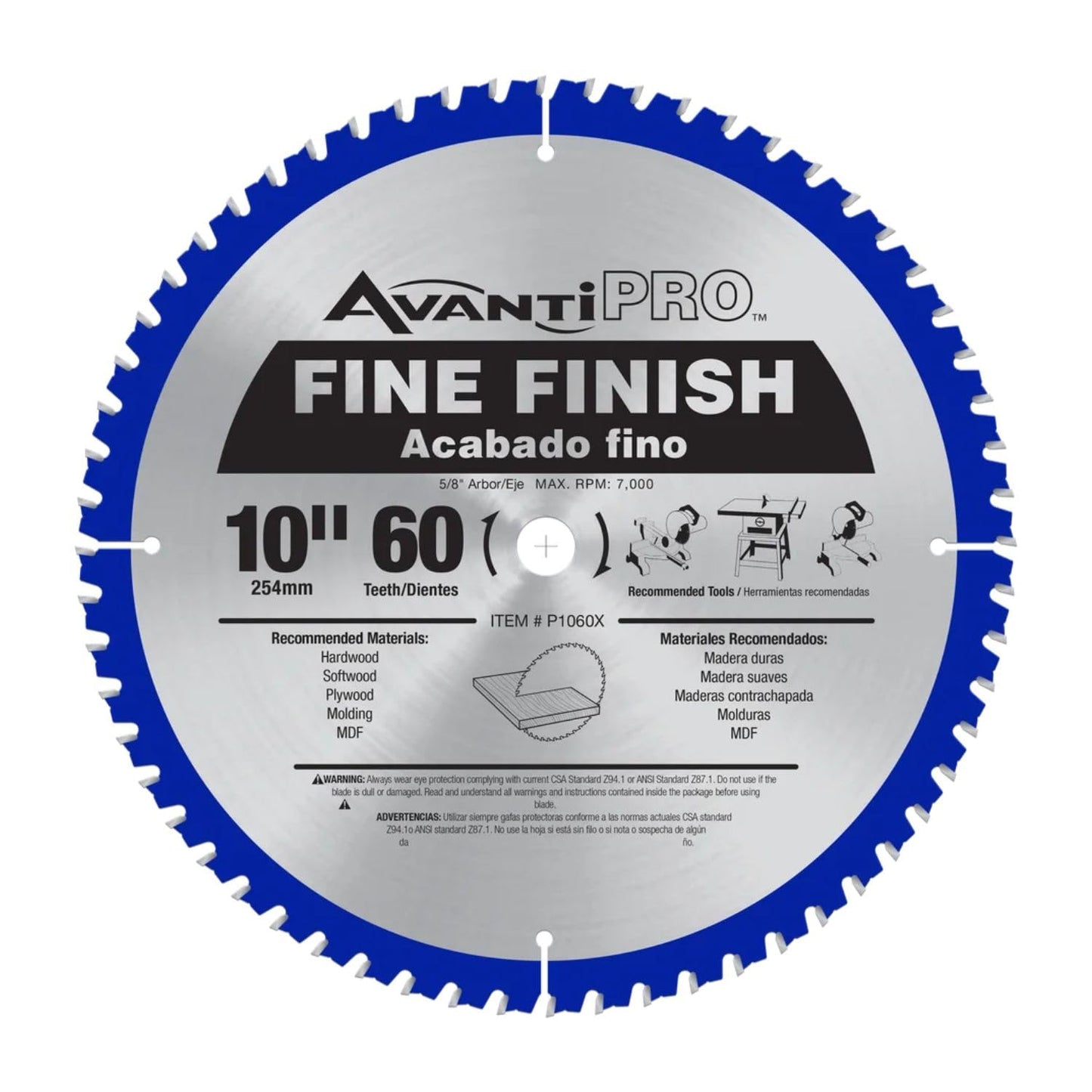 AvantiPro 10" Carbide Tipped Circular Saw Blade 60 Teeth Thin Kerf