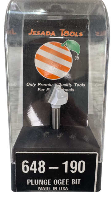 Jesada 3/4" Carbide Tipped Plunge Ogee Router Bit 1/4" Shank, 5/32" Radius USA Made
