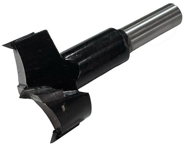 25mm Carbide Tipped Forstner Bit 3/8" Shank, 57mm Overall, Saw Tooth, Right Hand
