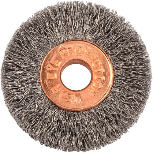 Weiler 1-1/4" Crimped Wire Wheel, .006" Bristle, 1/4" Arbor Hole 10 Pack USA Made