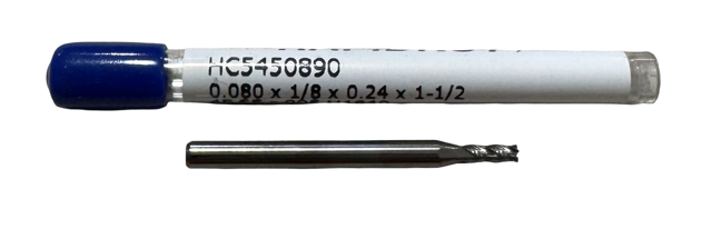 RapidKut .080" Carbide Miniature End Mill 4 Flute .005" Radius USA Made