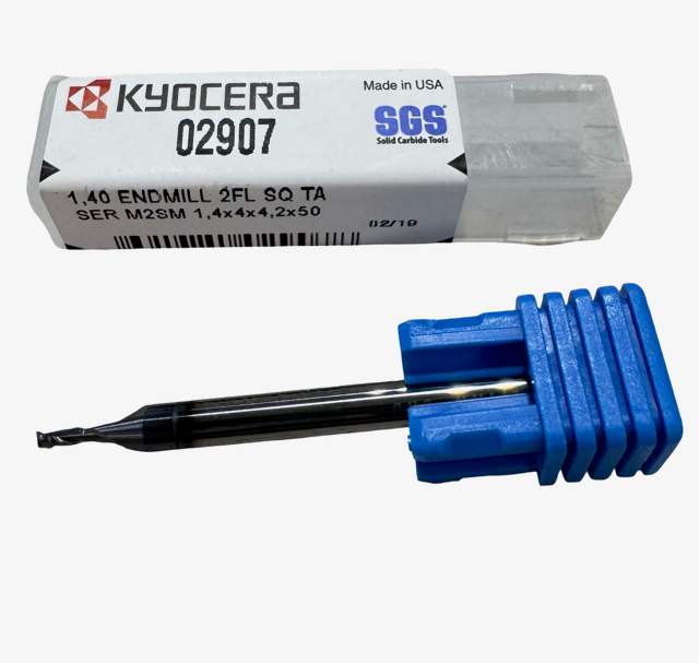 Kyocera 1.40mm Carbide End Mill 2 Flute TA Coating USA Made