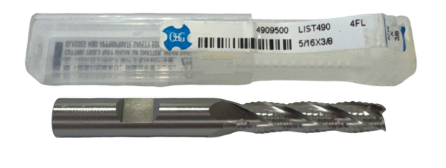 OSG 5/16" Cobalt Roughing End Mill 4 Flute Coarse 3/8" Shank