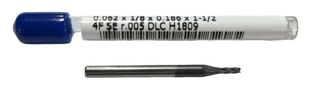RapidKut .062" Carbide End Mill 4 Flute Diamond Coating .005" Radius USA Made