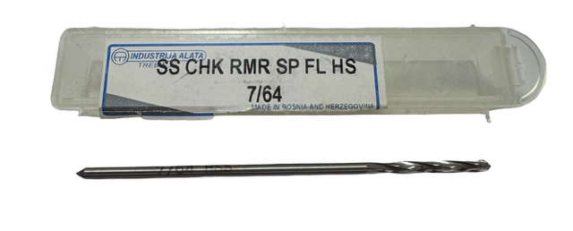 7/64" HSS Chucking Reamer Spiral Flute Straight Shank