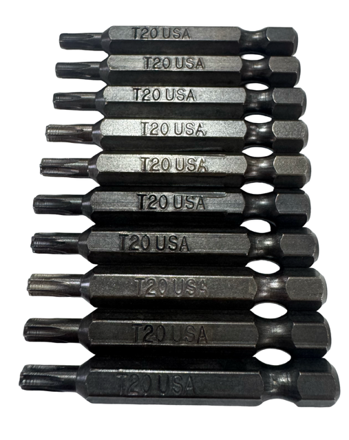 Montana T20 Impact Ready Torx Screw Driver Bits 2" Overall 10 Pack USA