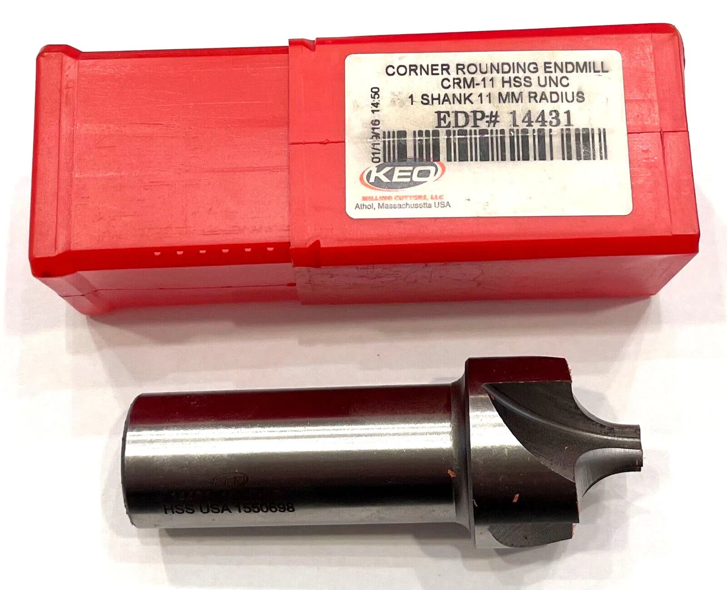 KEO 1" Shank 11mm Radius HSS 4 Flute Corner Rounding End Mill 14431 USA Made