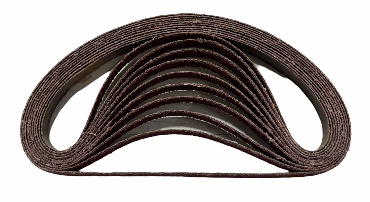 3M 947A 1/2" x 18" Abrasive Cloth Sanding Belts 60 Grit Ceramic 10 Pack