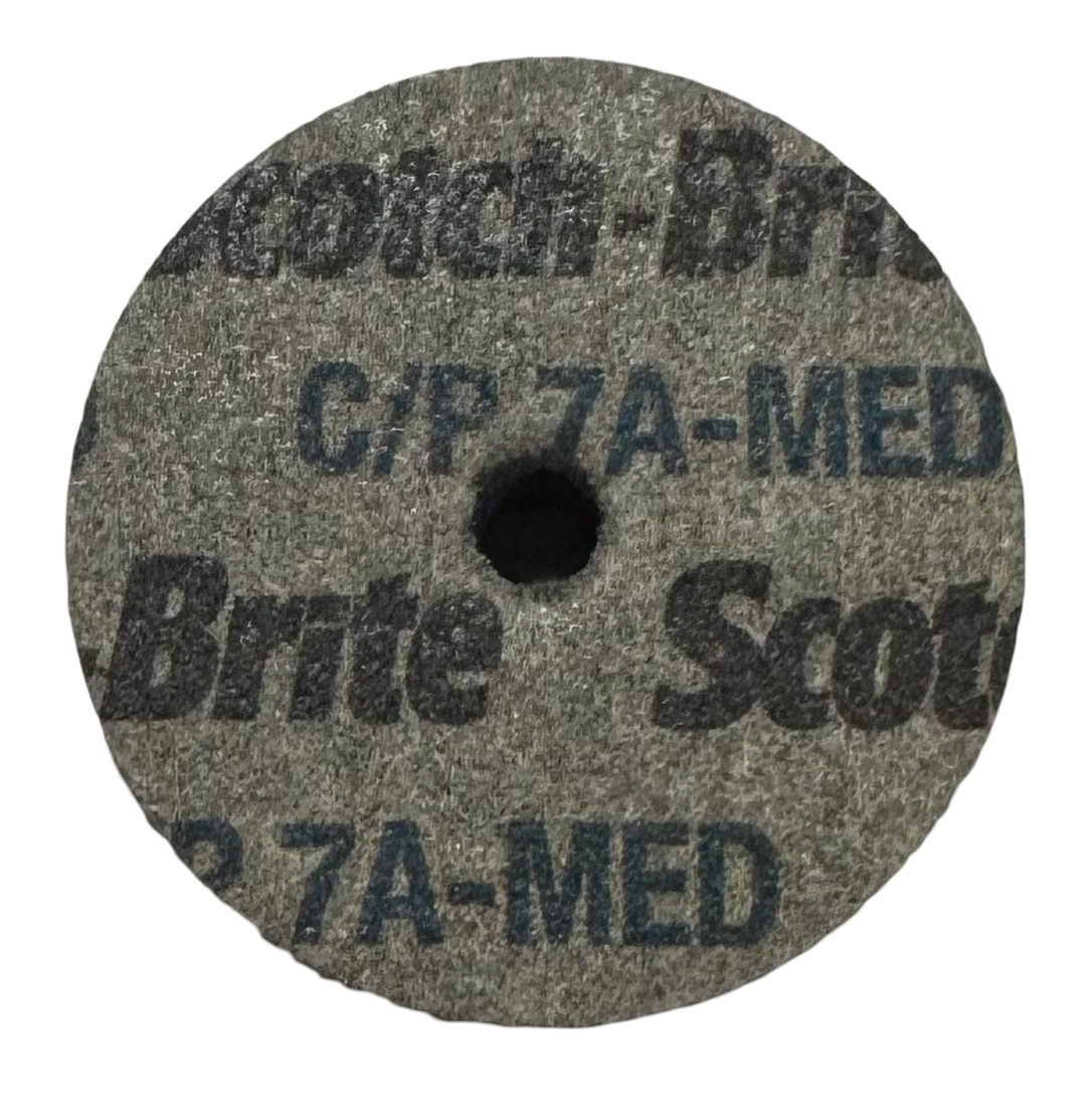 3M Scotch-Brite 2" x 1/2" x 1/4" Cut & Polish Unitized Deburring Wheel Aluminum Oxide Medium