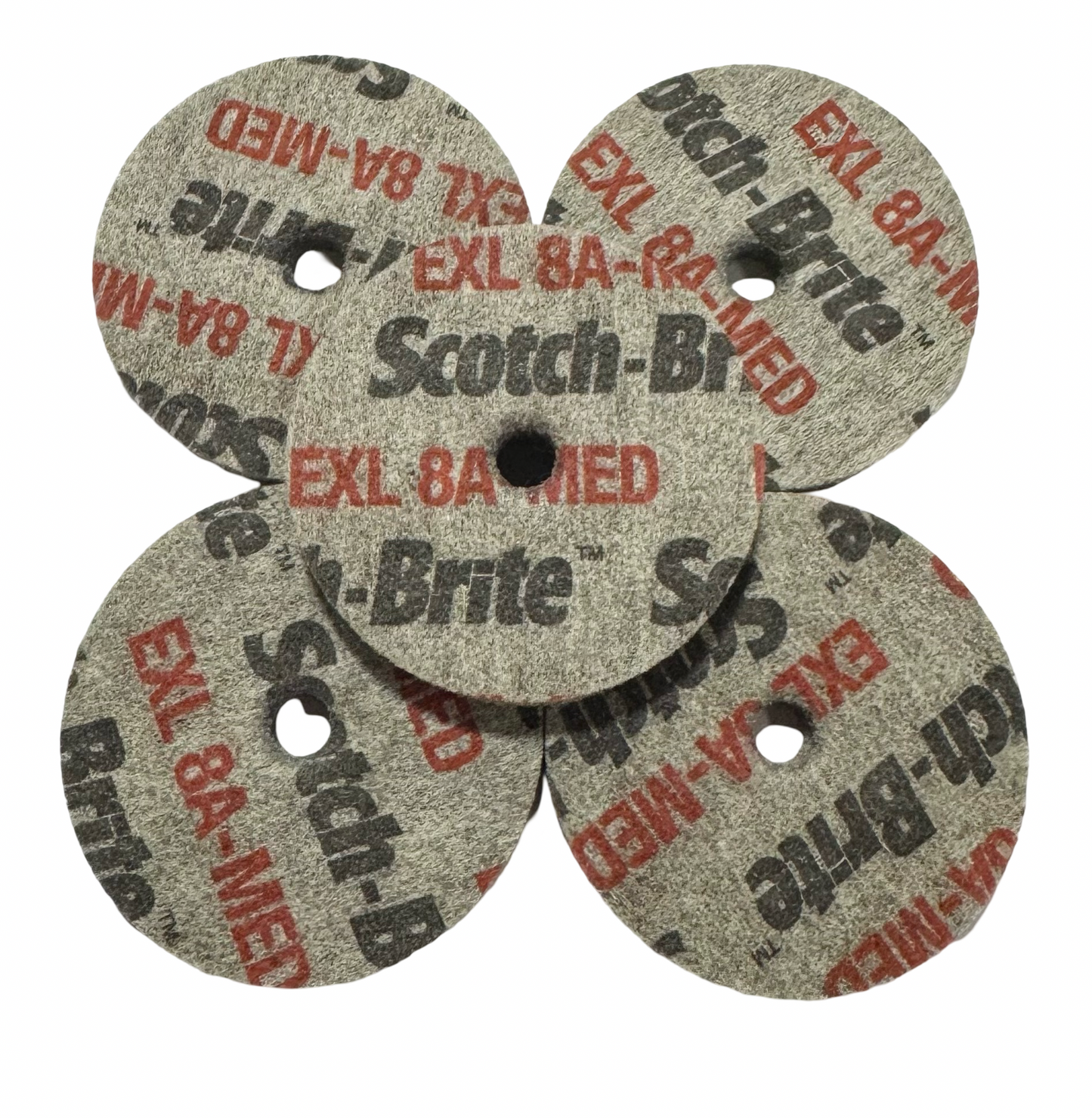 3M Scotch-Brite 2" x 1/4" x 1/4" EXL Unitized Wheel 8A Medium 5 Pack