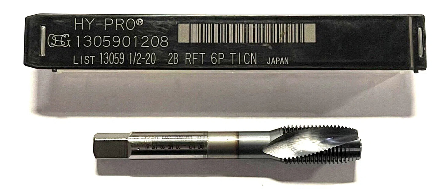 OSG HY-PRO 1/2-20 Cobalt Spiral Flute Tap TiCN Coating 2B 4P-4.5P Made In Japan