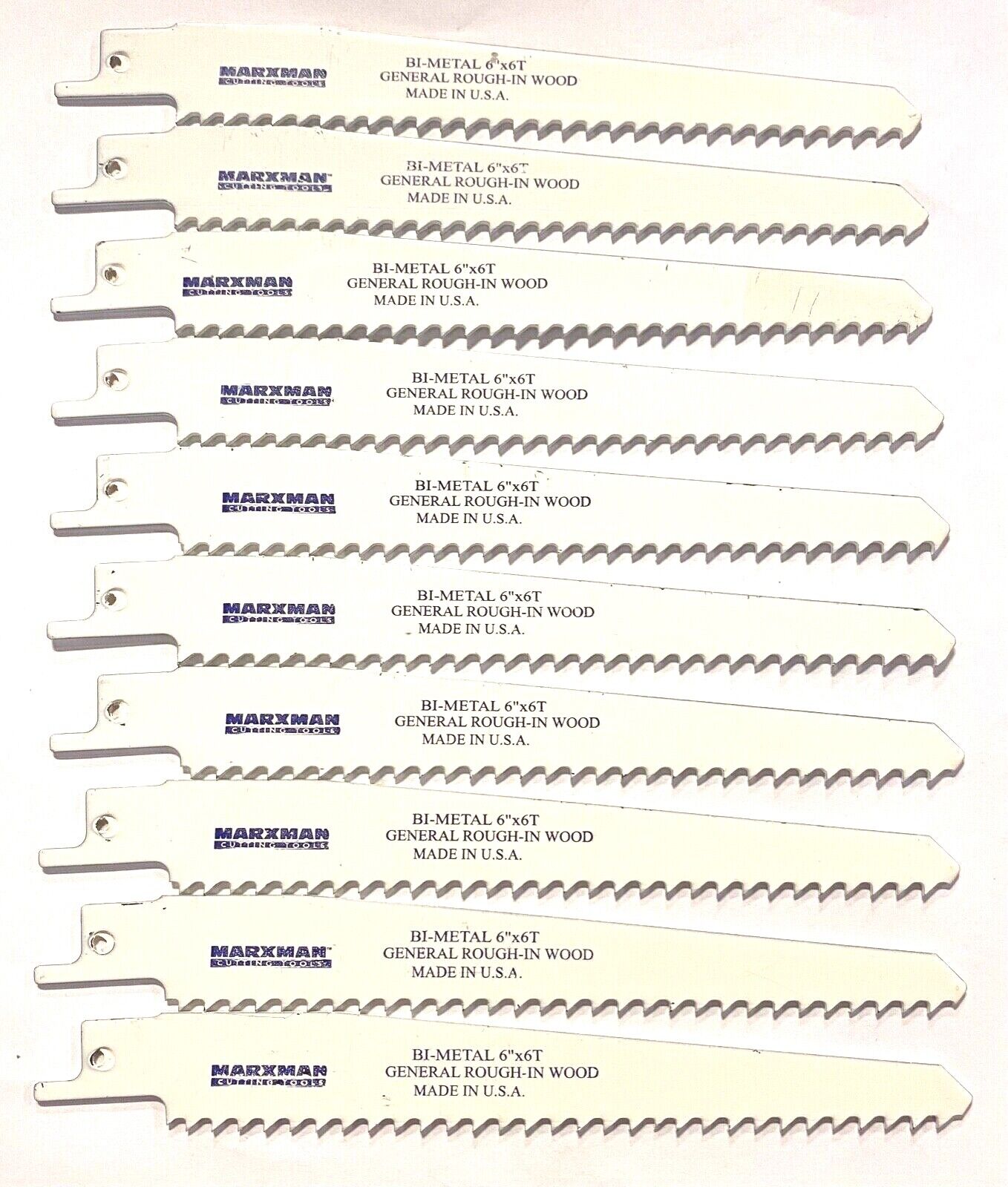 Marxman 6" Heavy Duty Bi-Metal Reciprocating Saw Blades 6T Wood Cutting 10pk USA