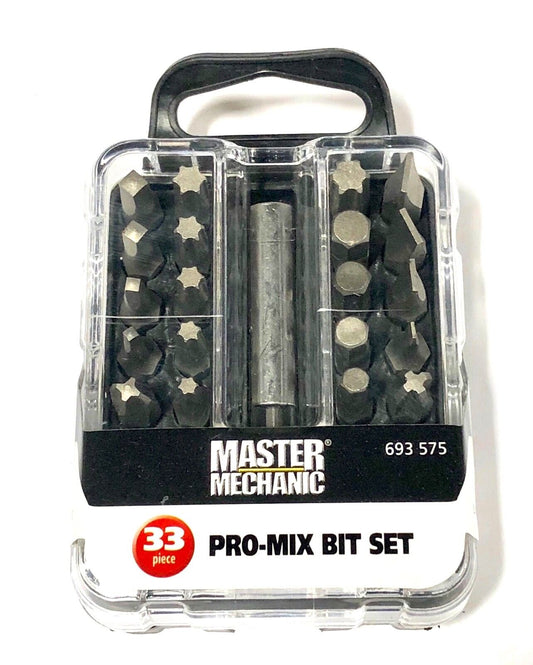 Master Mechanic 33 Piece Screwdriver Bit Set Magnetic Bit holder Star Phillips