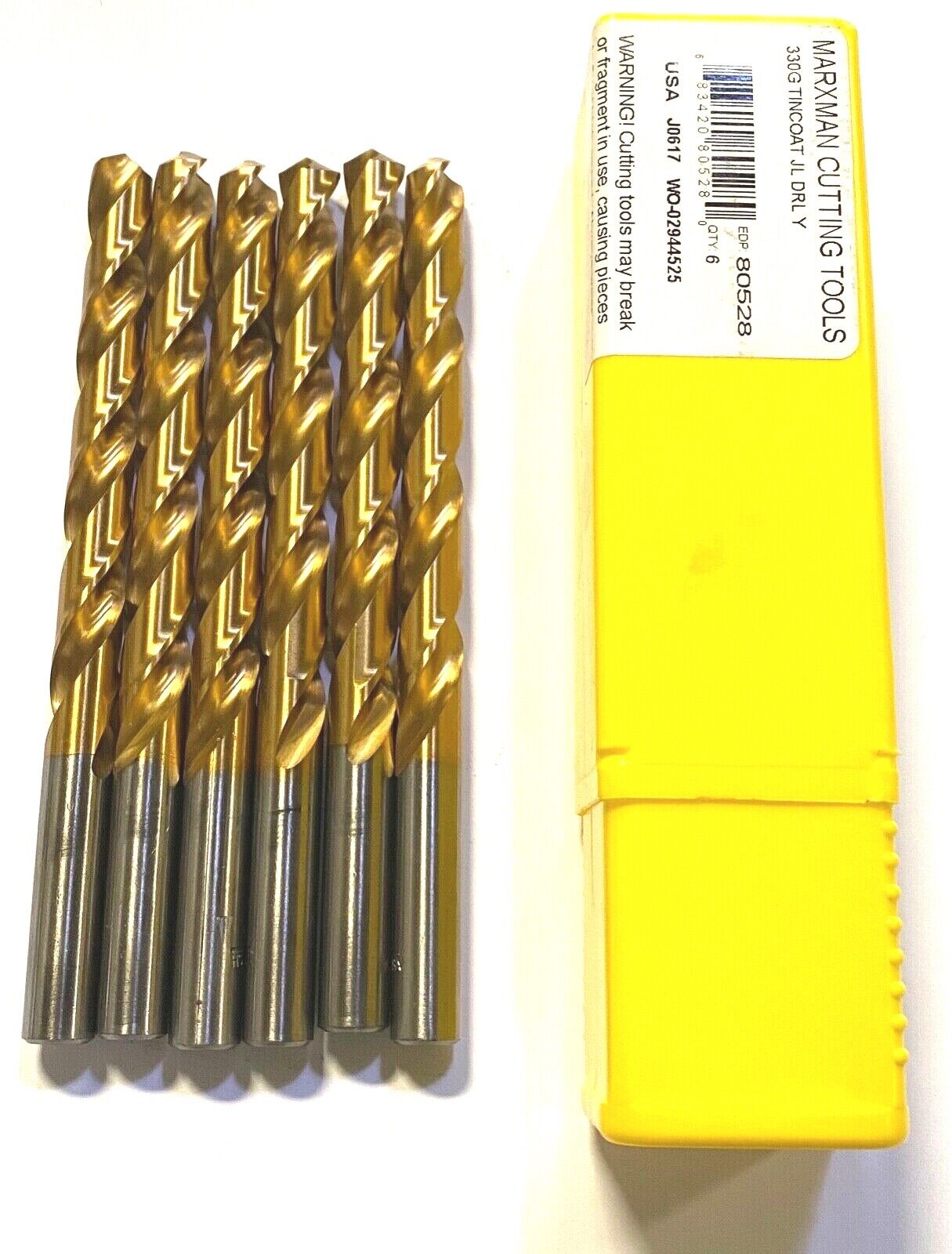 Letter Y Drill Bits Tin Coated 118° General Purpose Jobber Drills 6 Pack USA