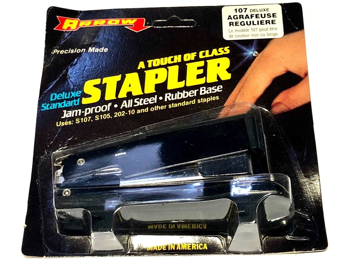 Arrow Office Stapler Tacker Jam Proof All Steel Model 107 USA Made