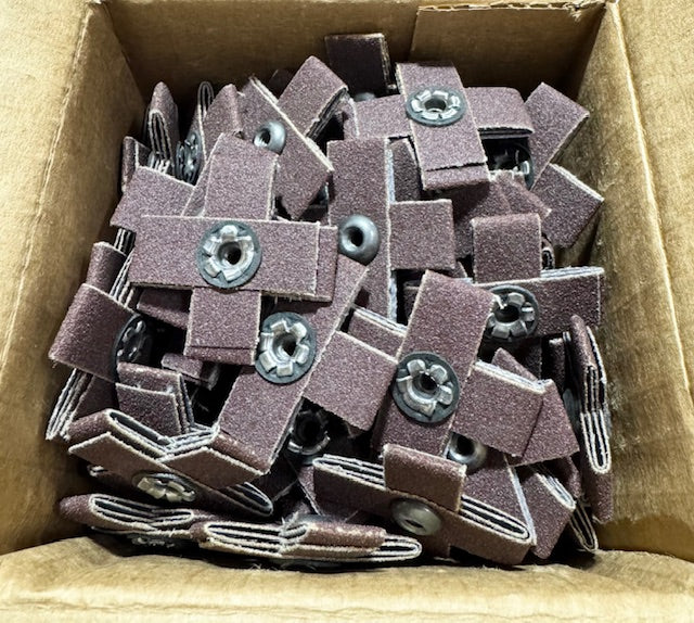CGW 1-1/2" x 1/2" Sanding Crosspads 8-32, 120 Grit Aluminum Oxide 100 Pack USA