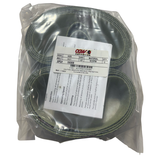 CGW 3" x 21" Surface Conditioning Belts X-Flex Very-Fine Blue SCXF90 10 Pack
