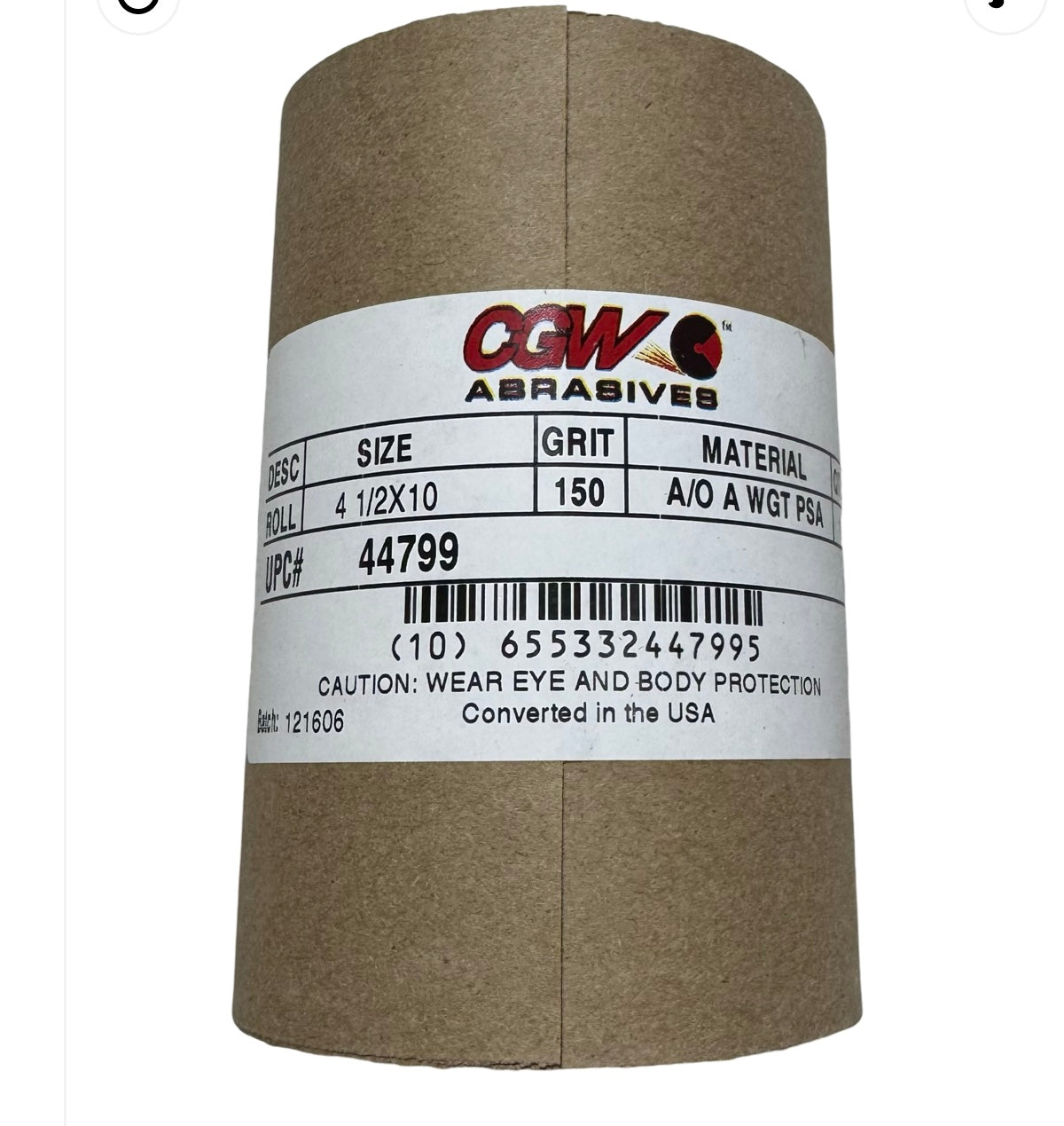 CGW 4-1/2" X 10 Yard Sandpaper Sheet Roll 150 Grit Aluminum Oxide