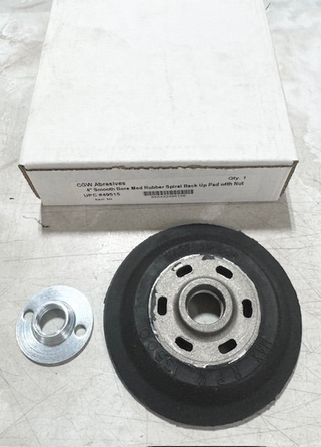 CGW 4" Rubber Fiber Disc Back-Up Pad Smooth Medium with Nut