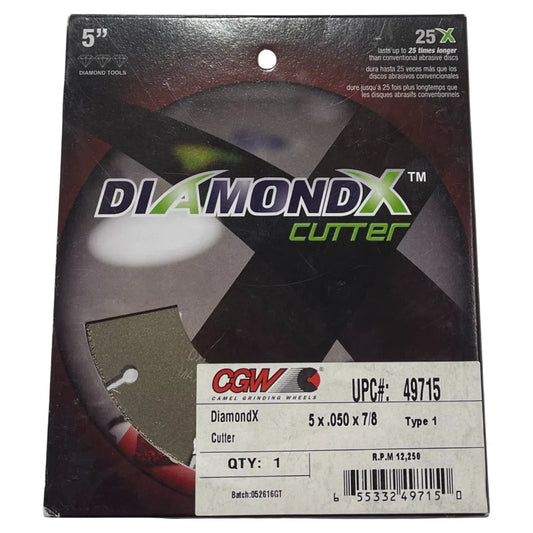 CGW 5" x .050 x 7/8" Thin Cutting Diamond Blade Cutter Type 1