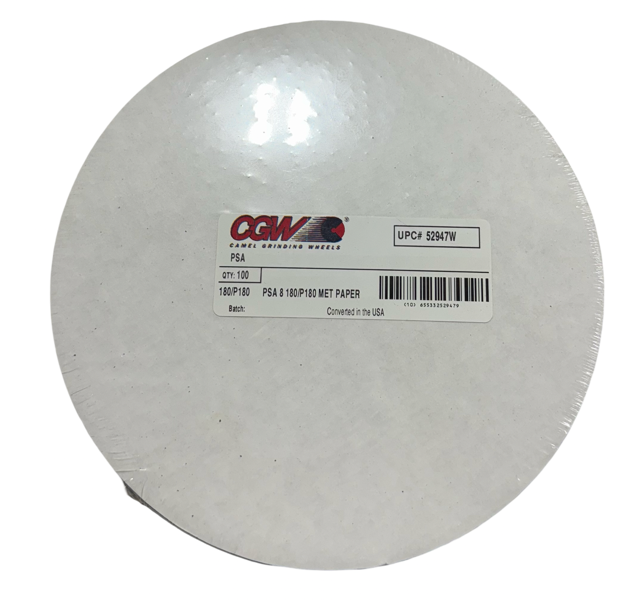 CGW 8" Metallurgical PSA Sanding Disc 180/P180 Silicon Carbide 100 Pack