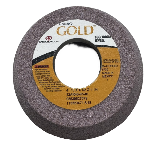 Carborundum 4/3" x 1-1/2" x 1-1/4" Tool & Cutter Grinding Wheel T11 32AR46-KV40