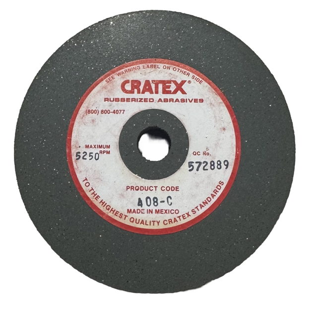 Cratex 4" x 1/2" x 1/2" Resin Bonded Rubber Wheel (Coarse Grit)