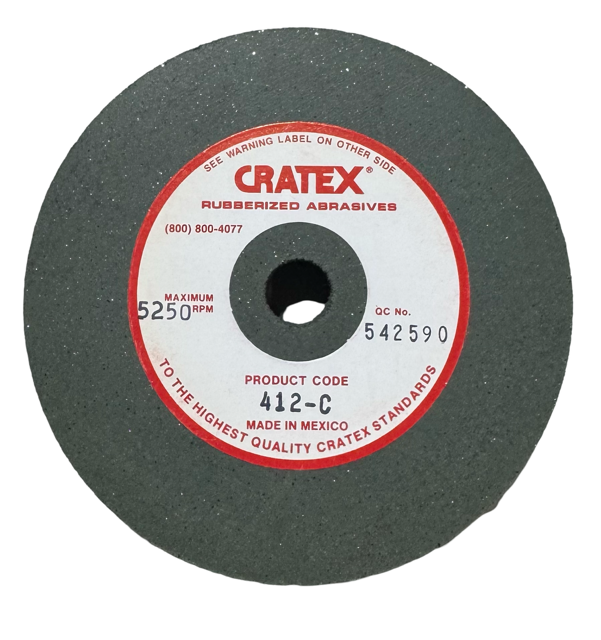 Cratex 4" x 3/4" x 1/2" - Resin Bonded Rubber Wheel (Coarse Grit)