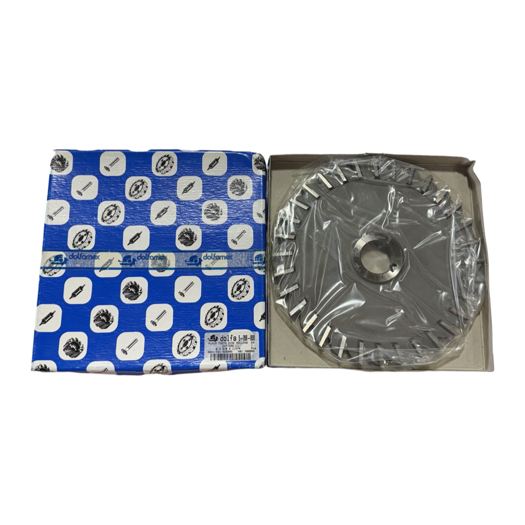 Dolfa 8" x 5/8" x 1-1/4" HSS Side Milling Cutter 32 Teeth Made in Poland