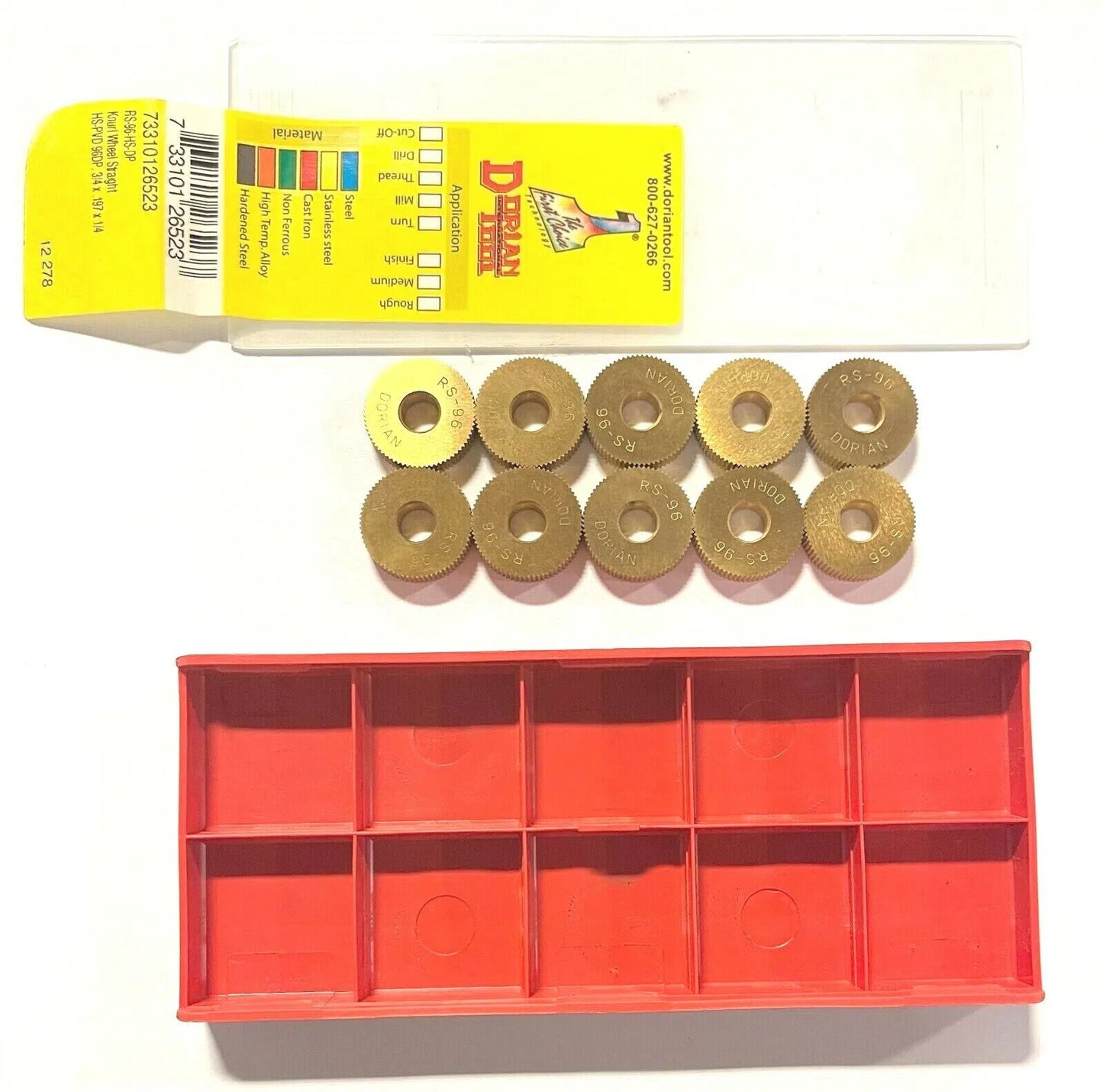 Dorian Tool RS-96 HS DP Straight Knurl Wheel 3/4" X .197 X 1/4" 10 Pack